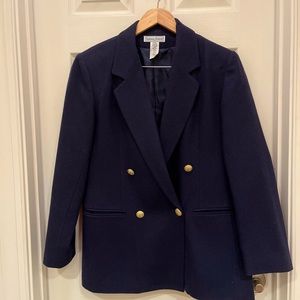 Navy Blue Wool Jacket. Size 10.